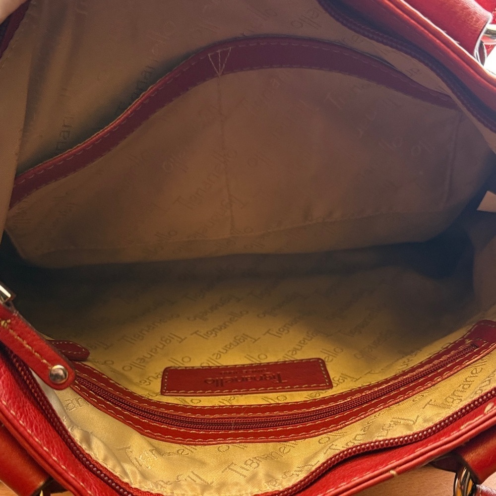 Tignanello Bold Red Leather Tote - Picture 7 of 10